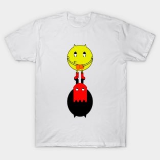 Pacman chasing red ghost T-Shirt